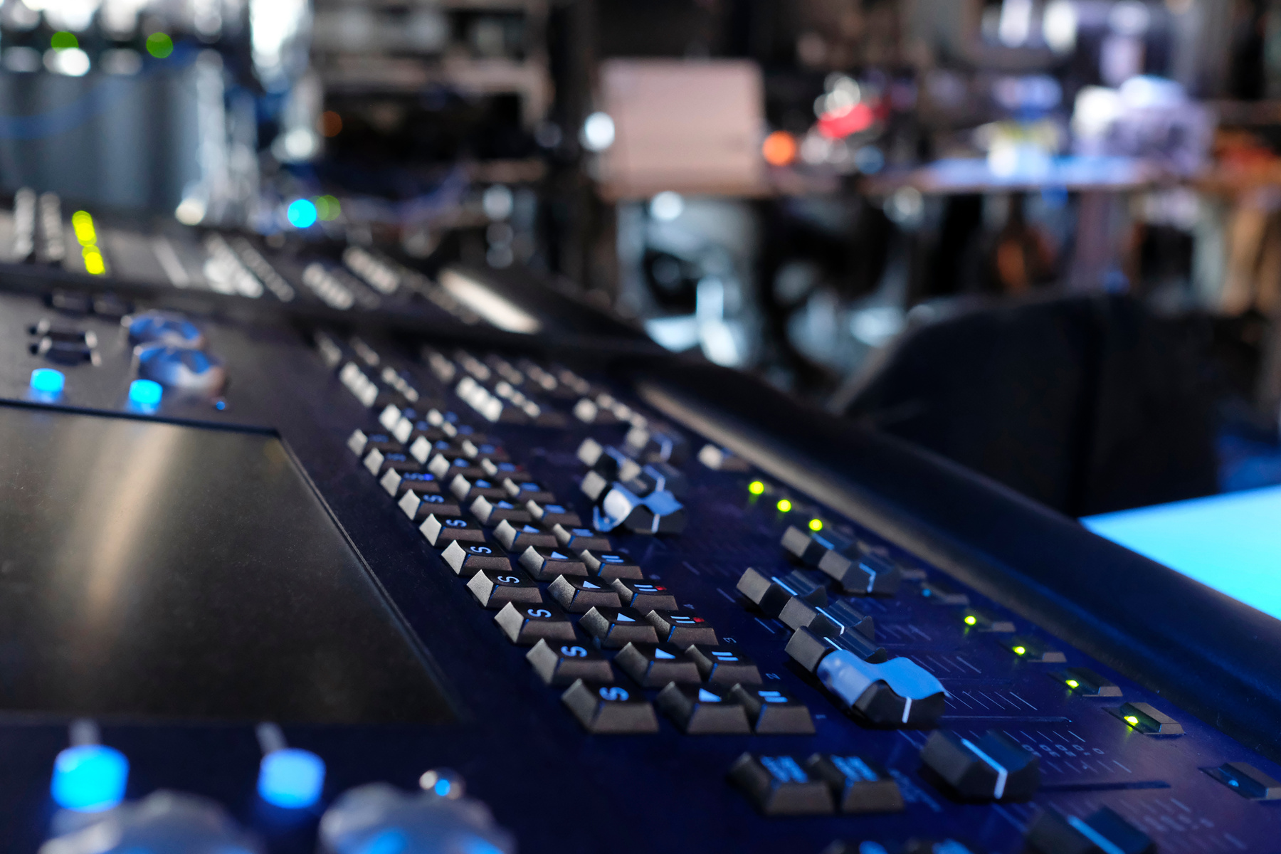 Equipment backstage in a TV studio